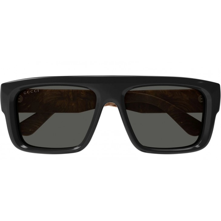 Gucci 1461S-001 55 Sunglass MAN RECYCLED ACE BLACK-BLACK-GREY