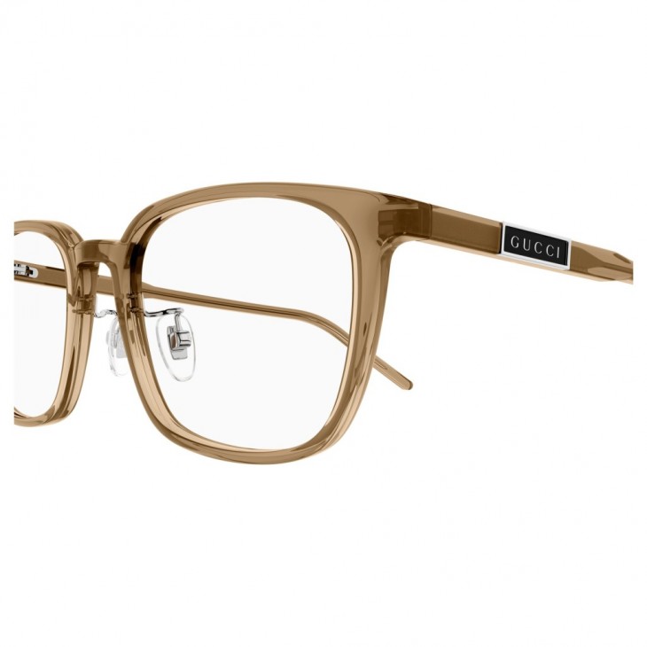 Gucci 1465OA-004 53 Optical Frame MAN RECYCL BROWN-BROWN-TRANSPARENT