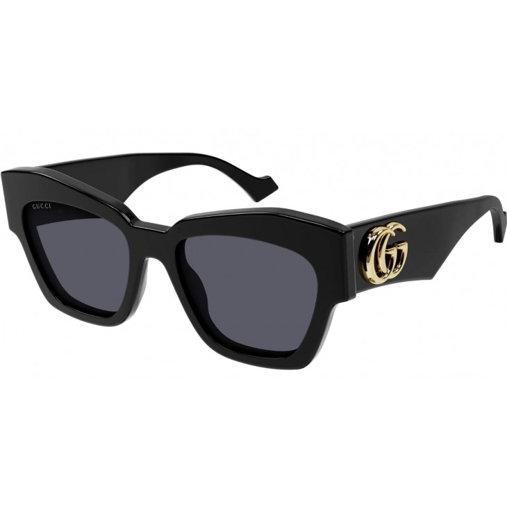 Gucci 1422S-001 55 Sunglass WOMAN RECYCLED A BLACK-BLACK-GREY