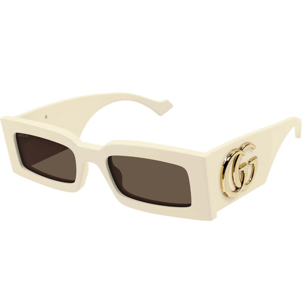 Gucci 1425S-004 53 Sunglass WOMAN RECYCLED A IVORY-IVORY-BROWN