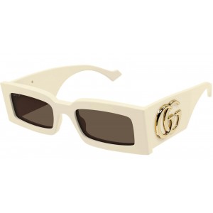 Gucci 1425S-004 53 Sunglass WOMAN RECYCLED A IVORY-IVORY-BROWN