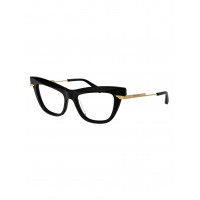 Bottega Veneta 1266O-001 51 Optical Frame WOMAN RECYC BLACK-GOLD-TRANSPARENT