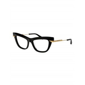 Bottega Veneta 1266O-001 51 Optical Frame WOMAN RECYC BLACK-GOLD-TRANSPARENT