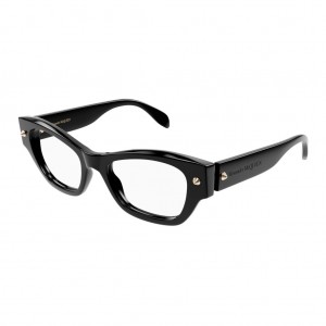 Alexander McQueen 0429O-001 52 Optical Frame WOMAN RECYC BLACK-BLACK-TRANSPARENT