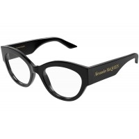 Alexander McQueen 0435O-001 53 Optical Frame WOMAN RECYC BLACK-BLACK-TRANSPARENT