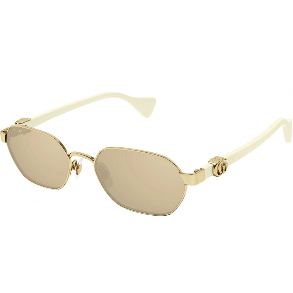 Gucci 1593S-002 56 Sunglass WOMAN METAL GOLD-IVORY-PINK