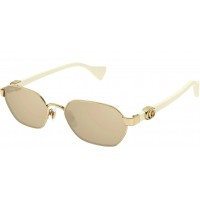 Gucci 1593S-002 56 Sunglass WOMAN METAL GOLD-IVORY-PINK