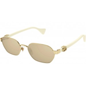 Gucci 1593S-002 56 Sunglass WOMAN METAL GOLD-IVORY-PINK