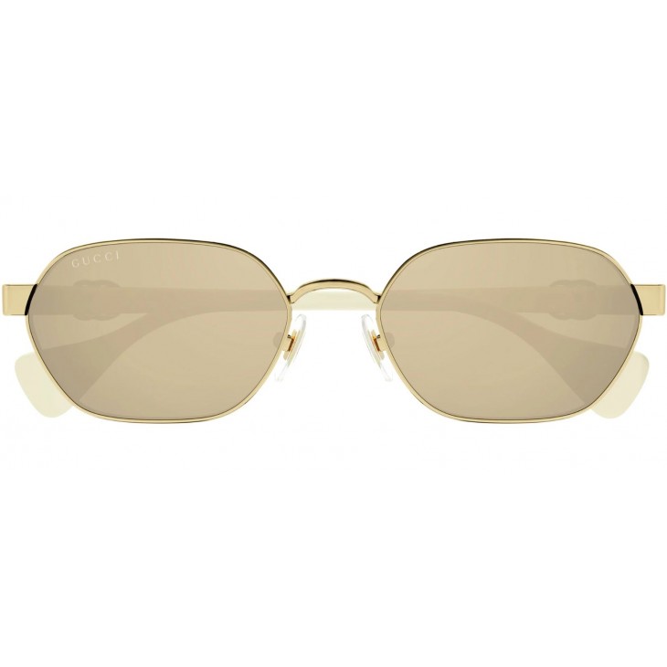 Gucci 1593S-002 56 Sunglass WOMAN METAL GOLD-IVORY-PINK