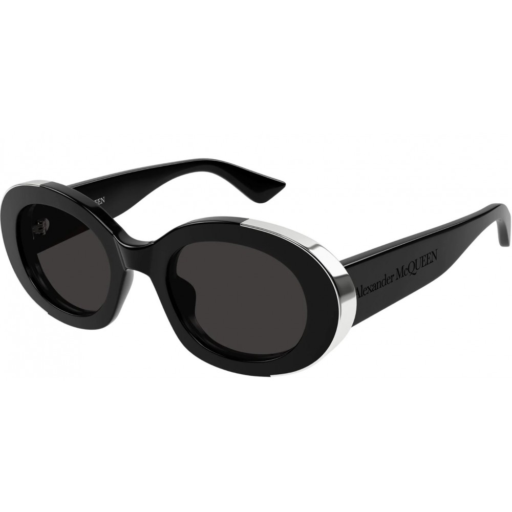 Alexander McQueen 0445S-001 51 Sunglass WOMAN RECYCLED A BLACK-BLACK-GREY