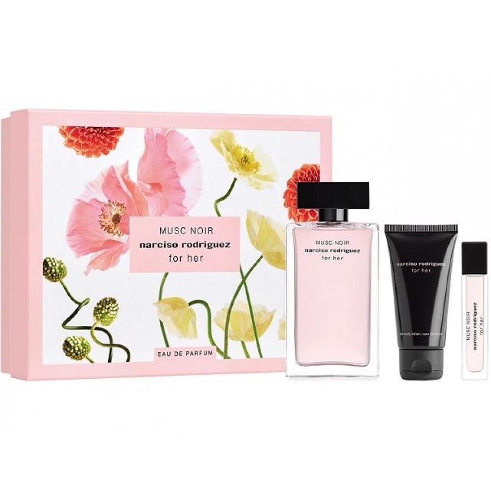 Apa de Parfum Narciso Rodriguez For Her Set Cadou: Apa de Parfum 100 ml+Miniatura 10 ml+Lotiune de Corp 50 ml, Femei