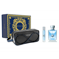 Set Cadou Versace Pour Homme EDT 100 ml + Travel Spray 10 ml + Geantă Cosmetică