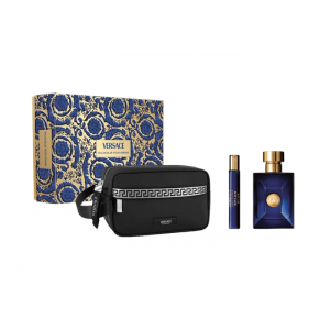 Set Cadou Versace Pour Homme Dylan Blue EDT 100ml + Travel Spray 10ml + Geantă Cosmetică