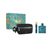  Set Cadou Versace Eros Pour Homme EDT 100ml + Travel Spray 10ml + Geantă Cosmetică