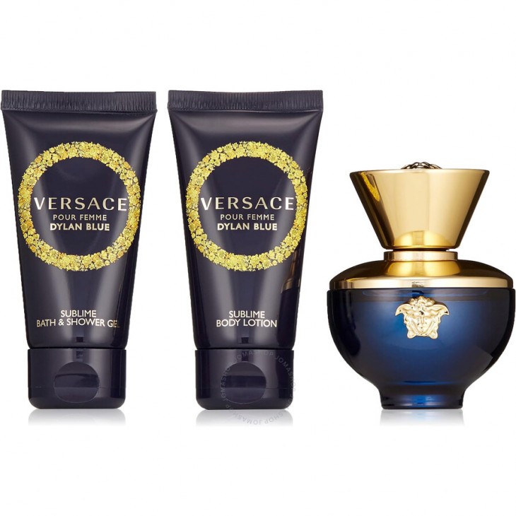 Set cadou Versace Dylan Blue Femme EDP 100 ml + Gel de Dus100 ml + Lotiune de Corp 100 ml + Geantă Cosmetică