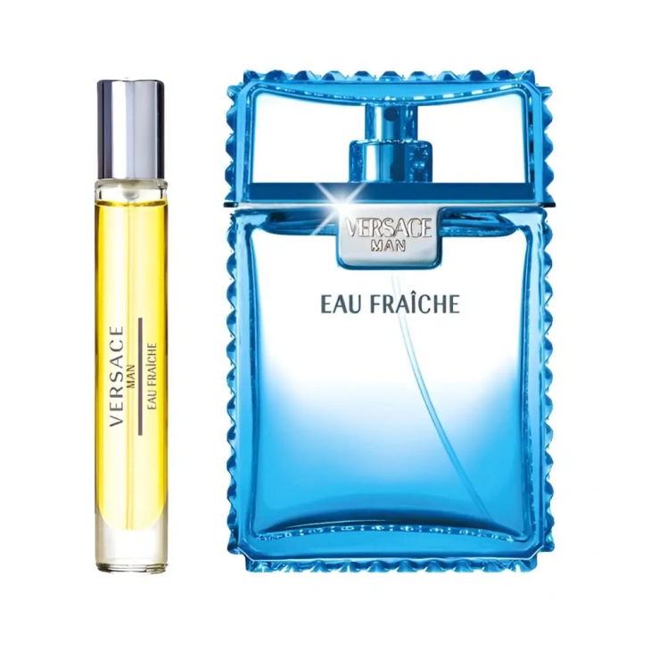 Set Cadou Versace Eau Fraiche EDT 100 ml + Travel Spray 10 ml + Geantă Cosmetică