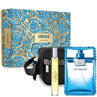 Set Cadou Versace Eau Fraiche EDT 100 ml + Travel Spray 10 ml + Geantă Cosmetică