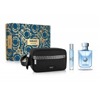 Set Cadou Versace Pour Homme EDT 100 ml + Travel Spray 10 ml + Geantă Cosmetică