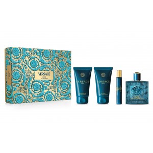 Set Cadou Versace Eros EDP 100 ml + Gel De Duș 75 ml + After Shave Balm 75 ml + Travel Spray EDP 10 ml