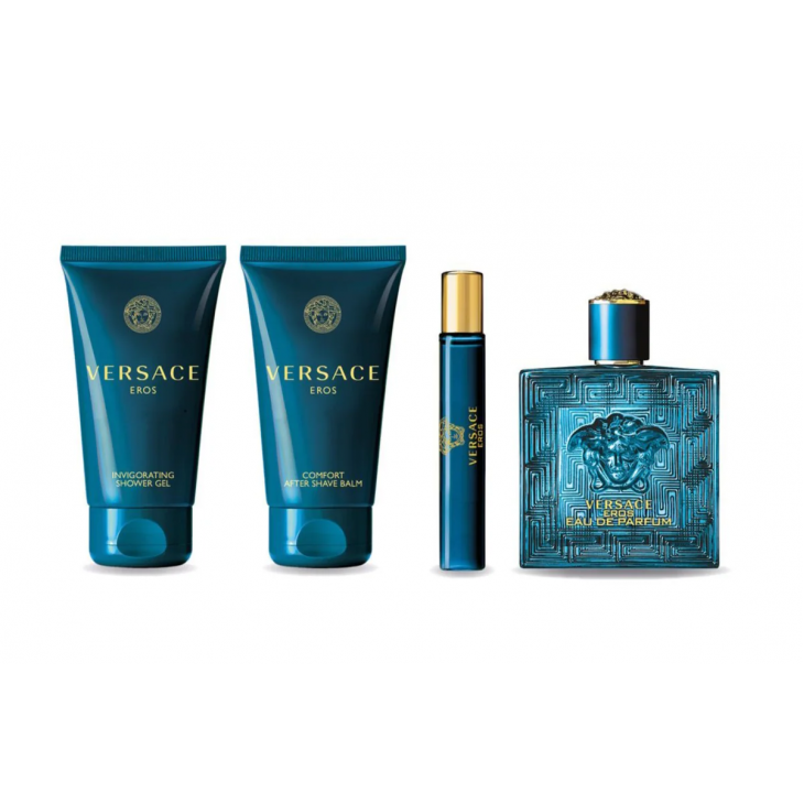 Set Cadou Versace Eros EDP 100 ml + Gel De Duș 75 ml + After Shave Balm 75 ml + Travel Spray EDP 10 ml