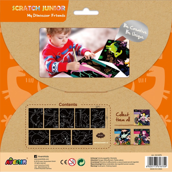 Set de razuit Scratch Junior - Prietenii mei dinozauri