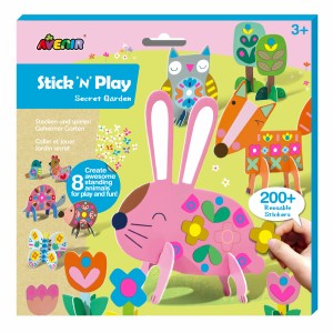 Joc creativ Stick N Play cu scene 3D si stickere repozitionabile - Gradina Secreta