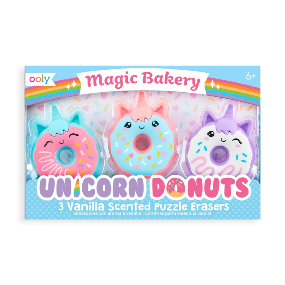 Radiere parfumate Unicorn Donuts - Set de 3