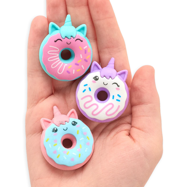 Radiere parfumate Unicorn Donuts - Set de 3