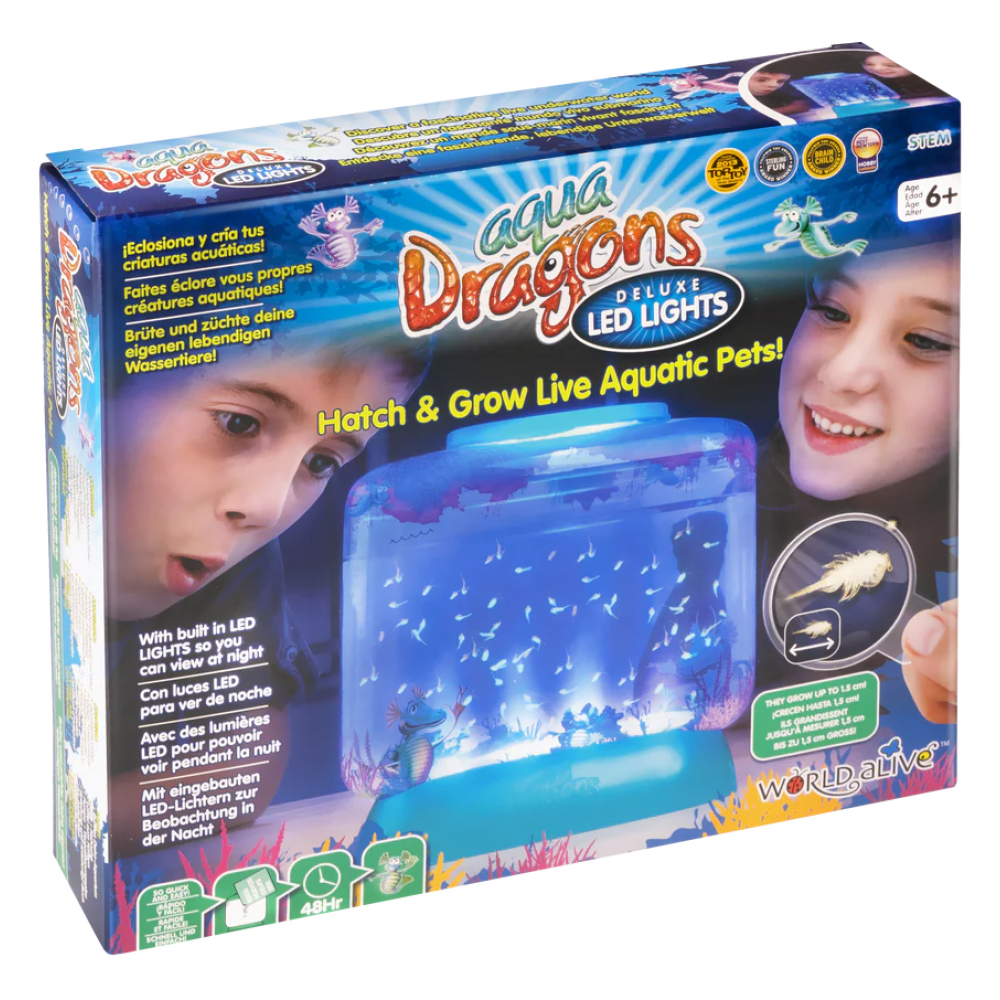 Set educativ STEM - AQUA DRAGONS    Habitat Lumea subacvatica - acvariu Deluxe cu LED-uri