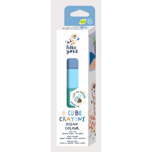 Set de 6 creioane cerate in forma de cub, Haku Yoka - culori ocean