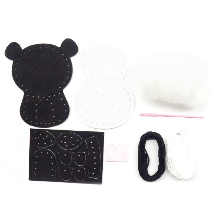 Set de cusut DIY - decoratiune topper pentru creion - Panda