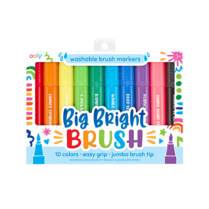 Carioci lavabile cu pensula, Big Bright Brush, set 10 culori