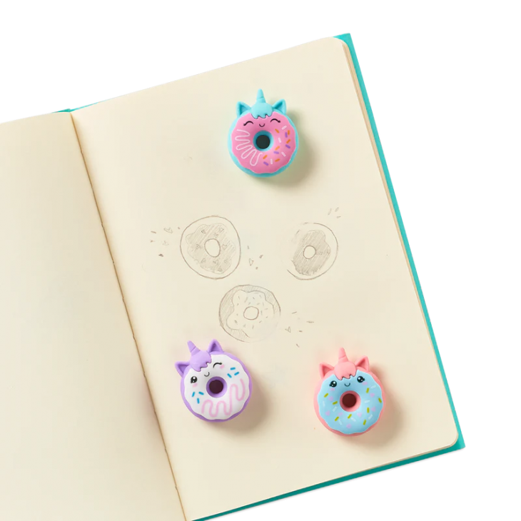 Radiere parfumate Unicorn Donuts - Set de 3