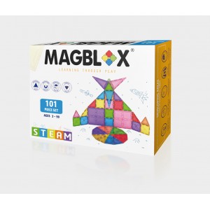 Set magnetic Magblox - 101 piese magnetice de constructie transparente