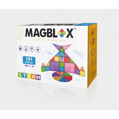 Set magnetic Magblox - 101 piese magnetice de constructie transparente