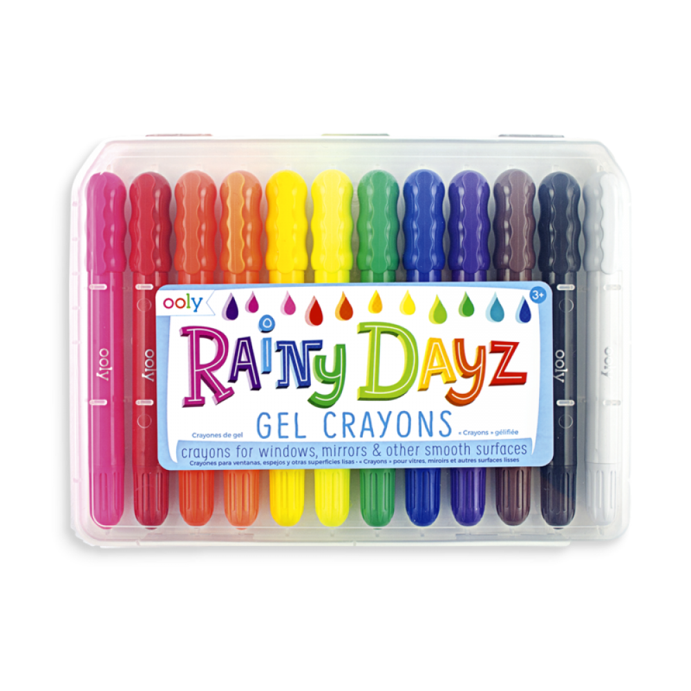 Creioane cu gel pentru geam si sticla, Rainy Dayz, set 12 culori lavabile