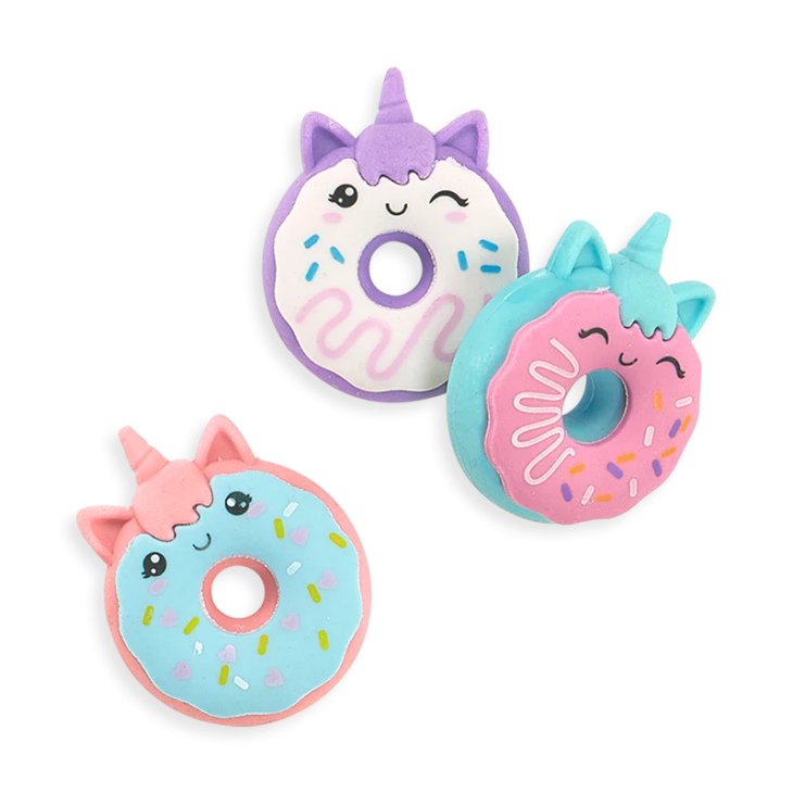 Radiere parfumate Unicorn Donuts - Set de 3