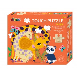 Puzzle tactil din lemn - Jungla