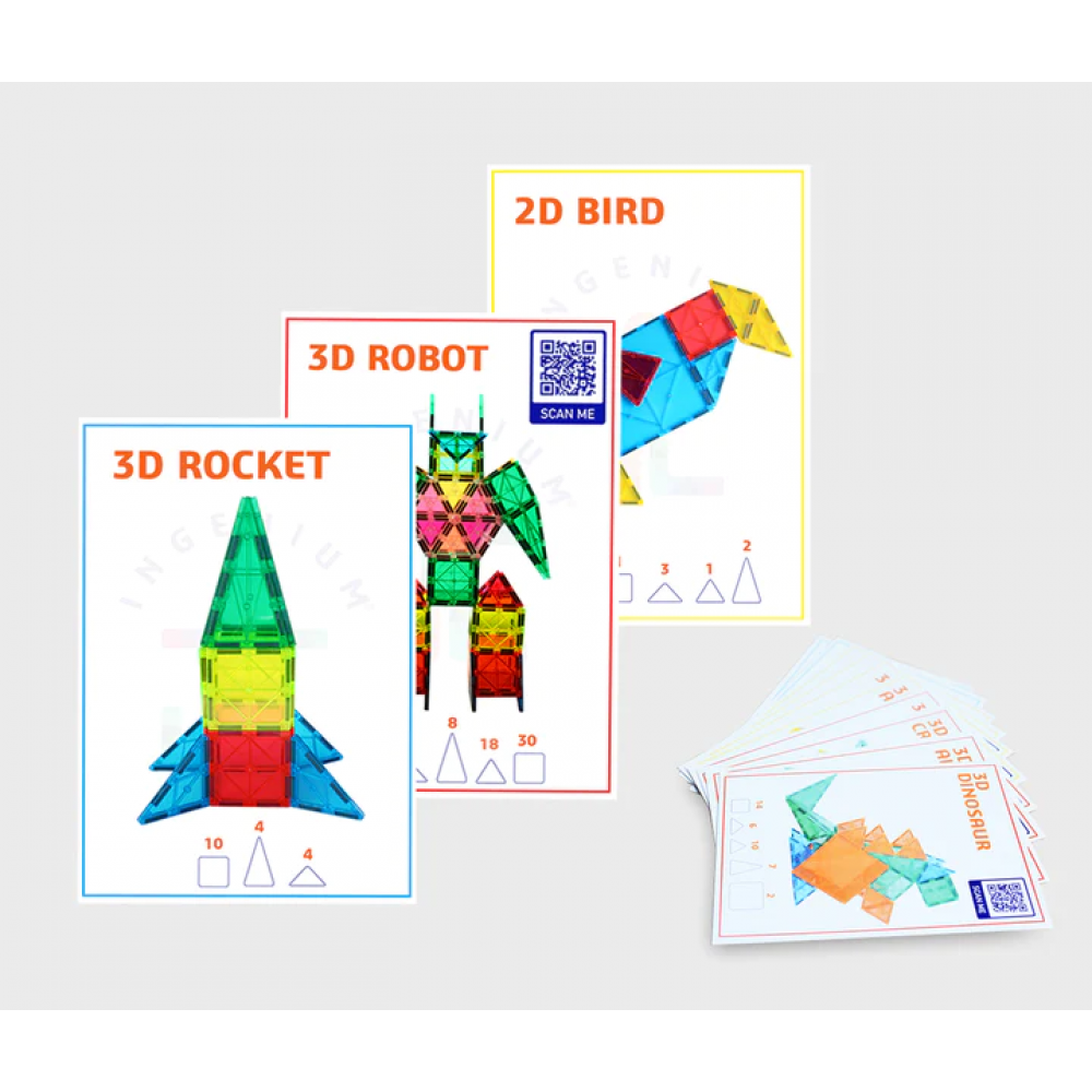 Set carduri cu provocari pentru seturile magnetice de constructie