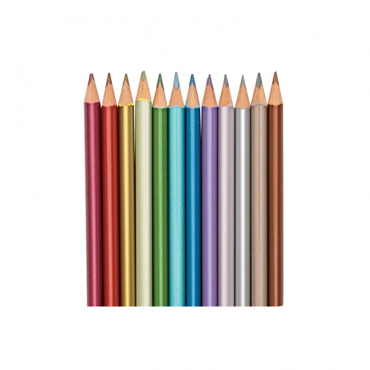 Creioane colorate metalice Modern - Set de 12