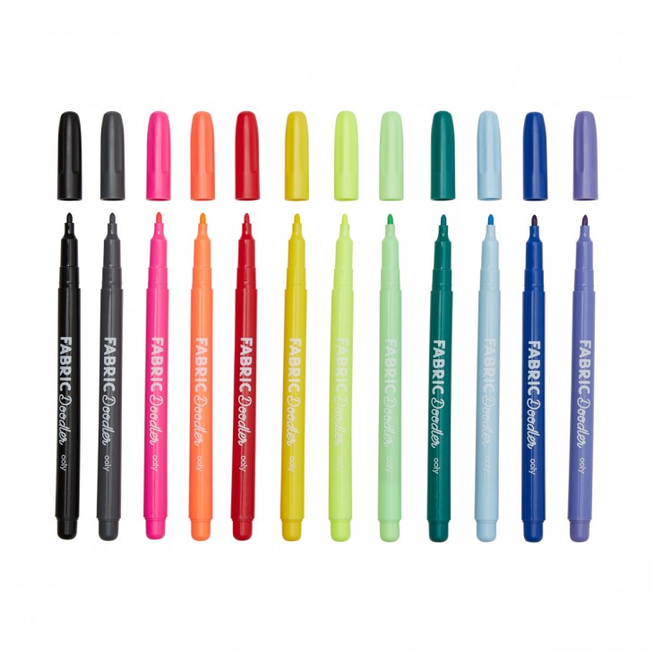 Carioci permanente pentru textile Fabric Doodlers - Set de 12