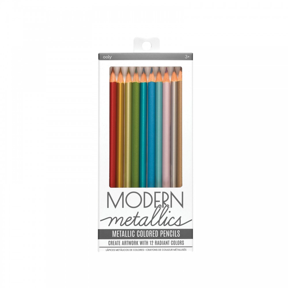 Creioane colorate metalice Modern - Set de 12