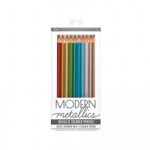 Creioane colorate metalice Modern - Set de 12