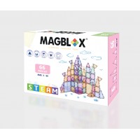 Set magnetic Magblox - 66 piese magnetice de constructie PASTEL transparente