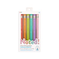 Notat! - Creioane mecanice grafit extra gros - set de 6, cu citate motivationale