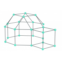 Kit constructie 3D - Cort pentru copii - gri verde