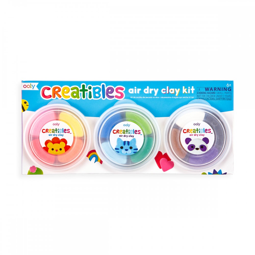 Kit DIY Creatibles - plastilina cu uscare la aer - set de 12 culori si 3 ustensile