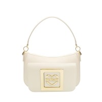 LOVE MOSCHINO BIG LOCK Geanta de umar, cu bareta de umar, Crem