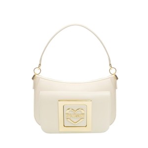 LOVE MOSCHINO BIG LOCK Geanta de umar, cu bareta de umar, Crem