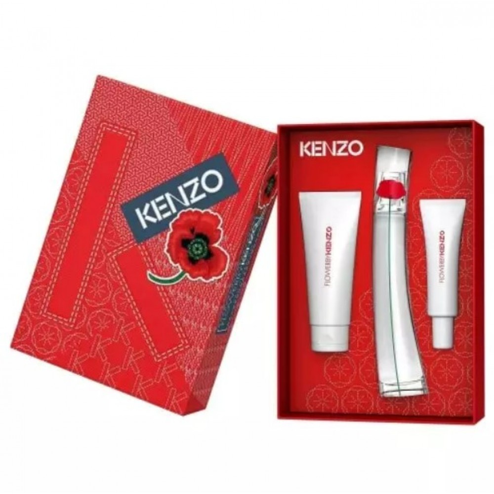 Apa de Parfum Set Kenzo Flower by Kenzo Set Cadou Apa de Parfum 50 ml + Lapte de Corp 75 ml + Crema de Maini 20 ml, Femei